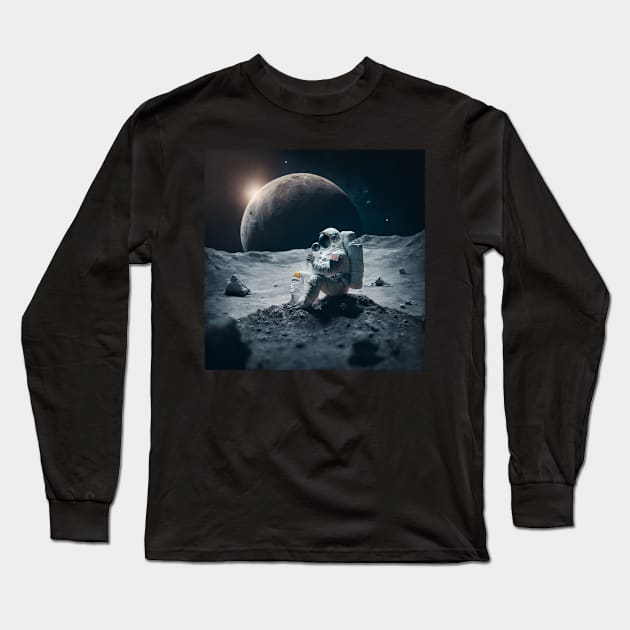 Content Creator on the Moon Long Sleeve T-Shirt by Crafty Career Creations